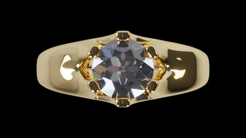 Ring One Stone RD750MM 3D Print Model .c4d .max .obj .3ds .fbx .stl .blend 