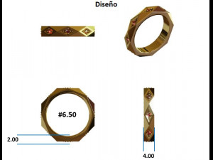 Ring Cortes Dama 01 3D 프린트 모델