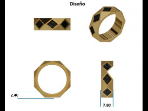 Ring Cortes Caballero 01 3D Print Model