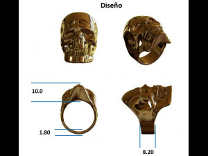 Ring Skull SZ900 3D Print Model