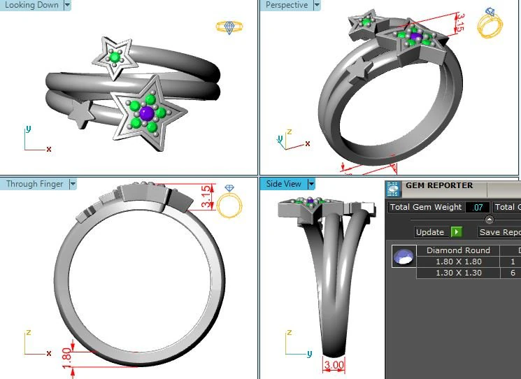 Ring Star SZ 650 3D Print Model .c4d .max .obj .3ds .fbx .stl .blend