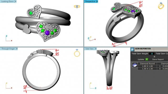 Ring Heart SZ 650 3D Baskı Modeli .c4d .max .obj .3ds .fbx .stl .blend 