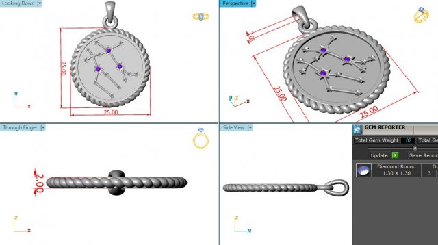 Pendant Geminis Modelo de impresión 3D .c4d .max .obj .3ds .fbx .stl .blend 
