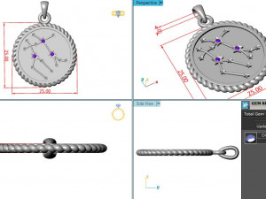 Pendant Geminis 3D Print Model