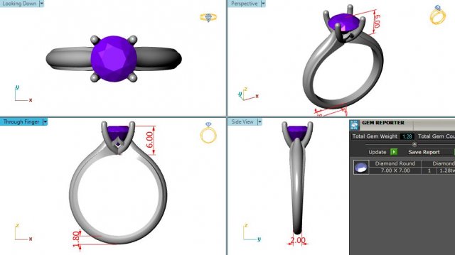 Ring Solitario 01 3D Print Model .c4d .max .obj .3ds .fbx .stl .blend 