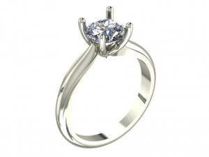 Ring Solitario 01 3D Print Model