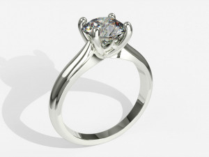 Ring Solitario 01 3D Print Model