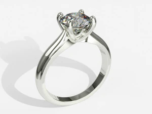 Ring Solitario 01 3D Print Model