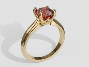 Ring Solitario 01 3D Print Model