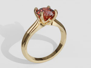 Ring Solitario 01 3D Print Model