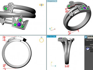 Ring Crown Mix SZ 650 3D Print Model