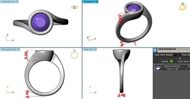 Ring Solitario Bezel Modelo de impresión 3D .c4d .max .obj .3ds .fbx .stl .blend 