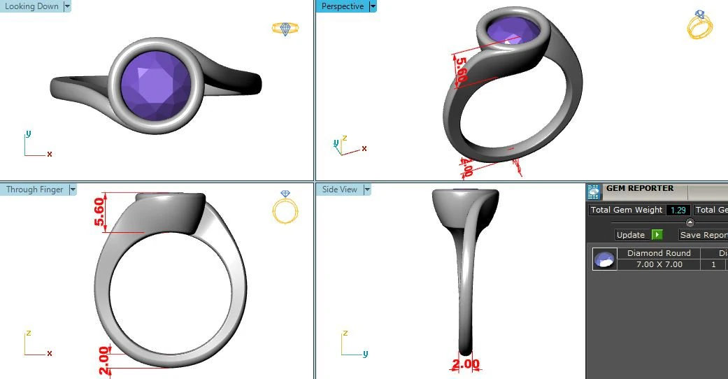 Ring Solitario Bezel 3D Print Model .c4d .max .obj .3ds .fbx .stl .blend 