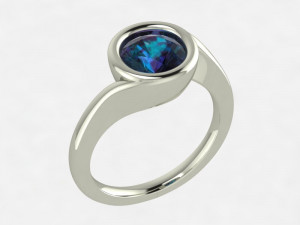 Ring Solitario Bezel Modelo de impresión 3D