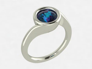 Ring Solitario Bezel 3D Print Model