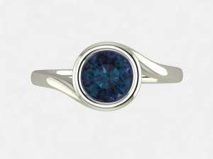 Ring Solitario Bezel Modelo de impresión 3D