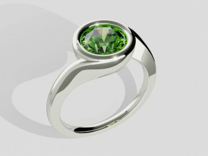 Ring Solitario Bezel Modelo de impresión 3D