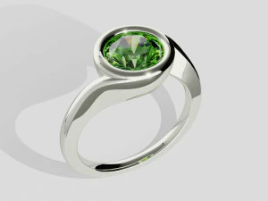 Ring Solitario Bezel 3D Print Model