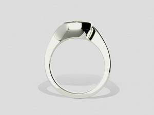 Ring Solitario Bezel Modelo de impresión 3D