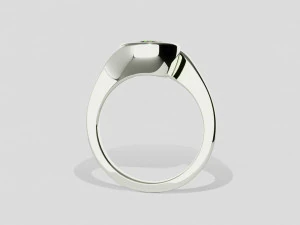 Ring Solitario Bezel 3D Print Model