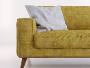 3 seats retro sofa Model 3D