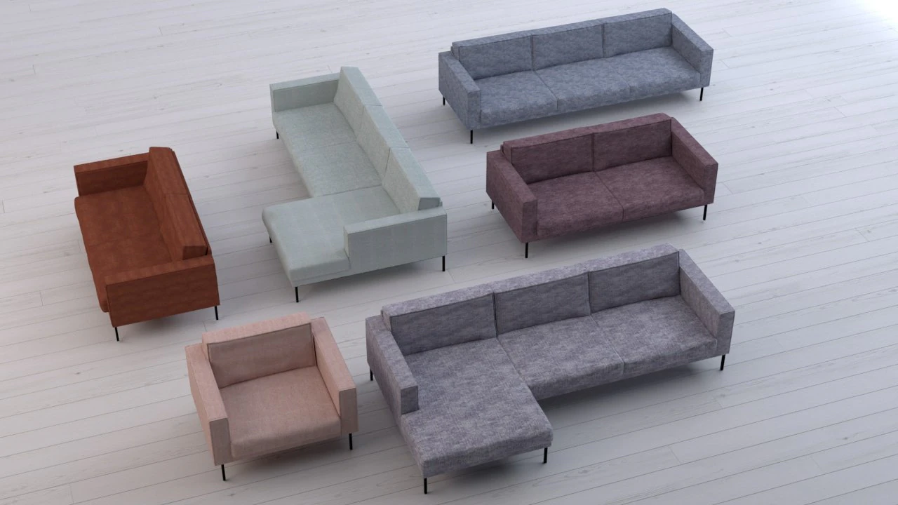modern sofas denique 3D Model .c4d .max .obj .3ds .fbx .stl .blend 
