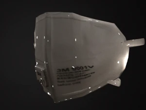 surgical mask - n95 medical face mask modelo 3d 2x1 3D Model