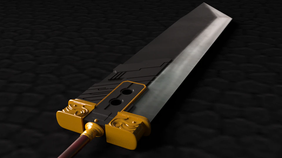 buster sword cloud - final fantasy vii 3D Model .c4d .max .obj .3ds .fbx .stl .blend 