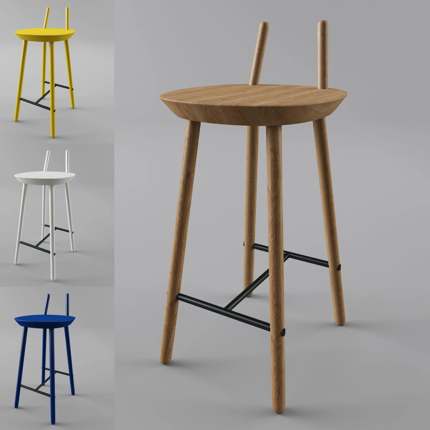 stools-001 3D Model .c4d .max .obj .3ds .fbx .stl .blend