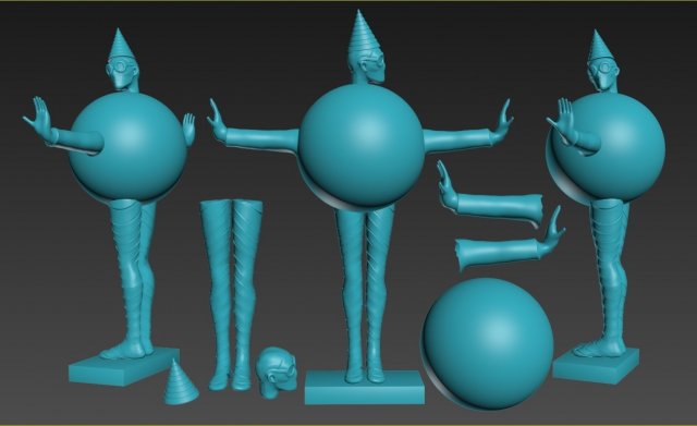 bauhaus sphere woman 3D-Druckmodell .c4d .max .obj .3ds .fbx .stl .blend 