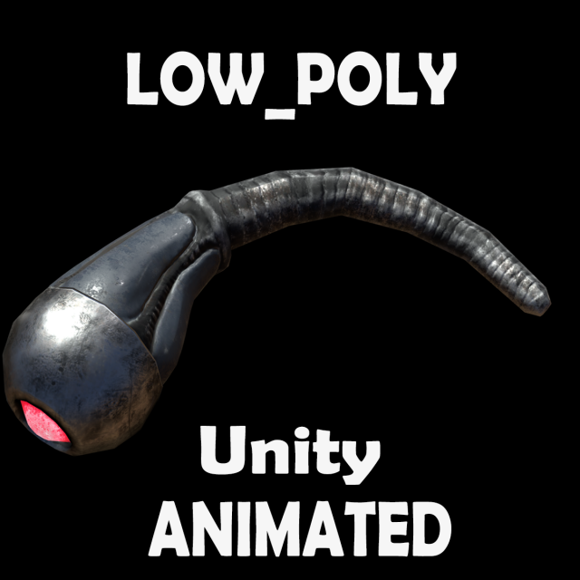 worm low-poly game ready 3Dモデル .c4d .max .obj .3ds .fbx .stl .blend 