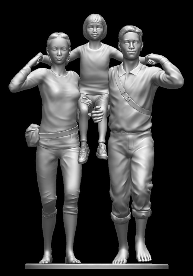 family 3D प्रिंट मॉडल .c4d .max .obj .3ds .fbx .stl .blend 