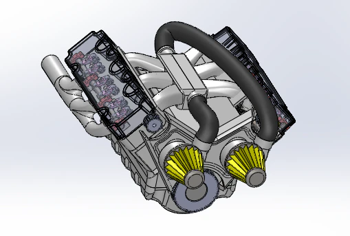 v6 car engine 3D Model .c4d .max .obj .3ds .fbx .stl .blend 