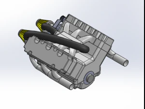v6 car engine 3D Model