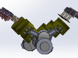 v6 car engine 3D Model