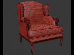 bergere jersey armchair 3D Model