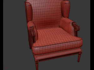 bergere jersey armchair 3D Model