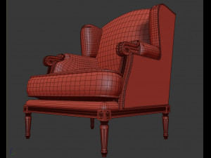 bergere jersey armchair 3D Modell
