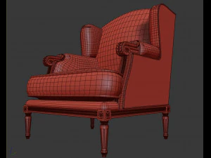 bergere jersey armchair 3D Model