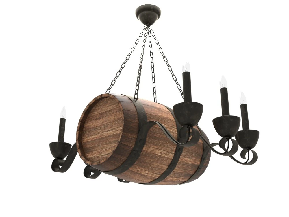 barrel lamp 3d 3D Model .c4d .max .obj .3ds .fbx .stl .blend 