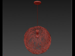 rattan lamp wicker Model 3D
