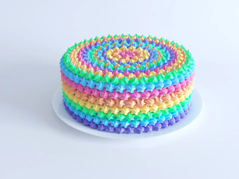 Torta Arcobaleno Modello 3D