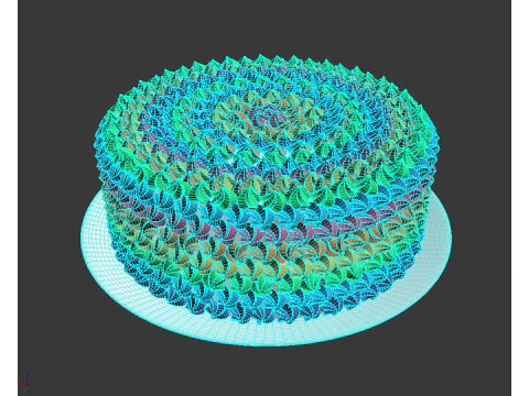 Tęczowe Ciasto Model 3D