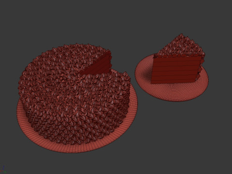 彩虹蛋糕切片 3D 模型