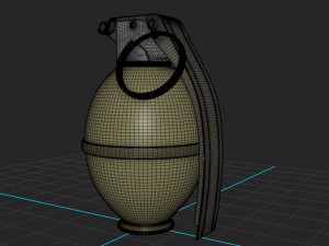 american frag hand grenade m26 Model 3D