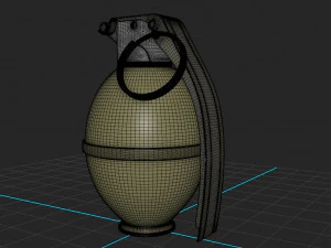 american frag hand grenade m26 3D Model