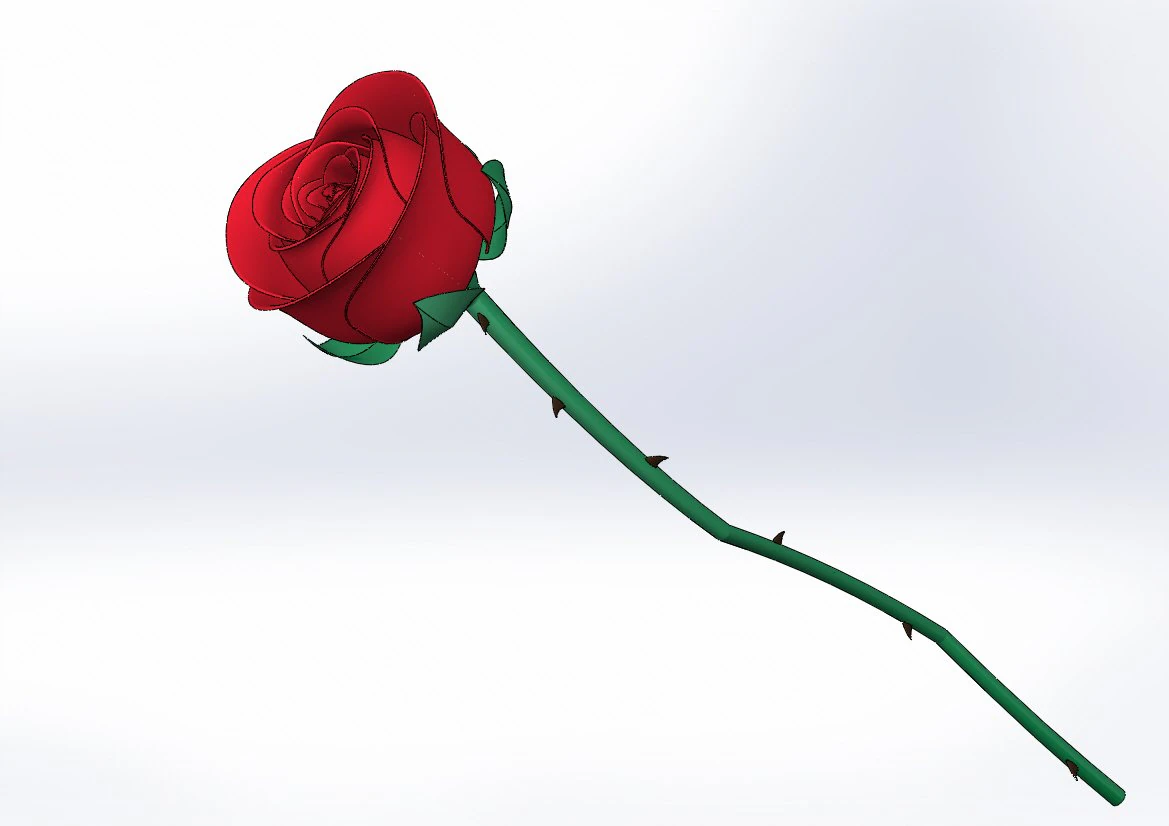 rose flower 3d printed model 3D Print Model .c4d .max .obj .3ds .fbx .stl .blend 