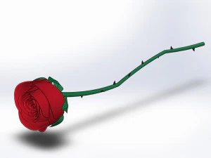 rose flower 3d printed model 3D Print Model
