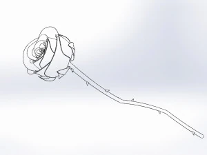 rose flower 3d printed model 3D Print Model