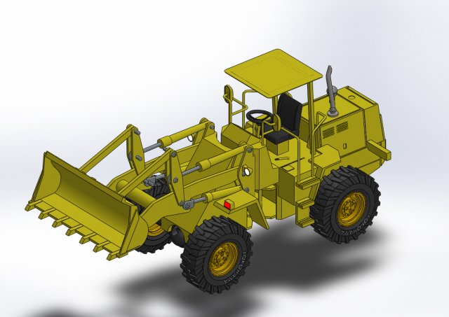 wheel loader 3d printed model Modello 3D .c4d .max .obj .3ds .fbx .stl .blend 